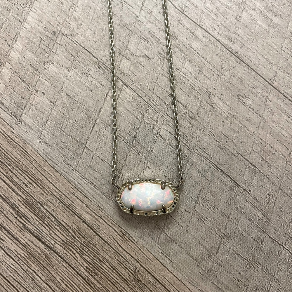 Kendra Scott Gold Pendant Necklace with opal stone